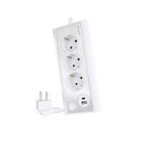 Nanocable Interruptor 3 Tomas USB-A + USB-C + Blanco