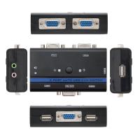Nanocable 10.12.0001 VGA USB 1U-2PC+Cable Negro