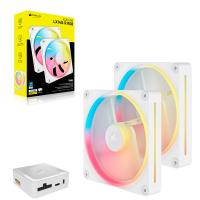Corsair iCUE LINK LX140-R Reverse RGB PWM 140mm Dual Pack Blanco
