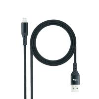 Nanocable Lightining-USB A-M 1M Negro