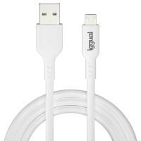 iggual USB-A/Micro-USB 100cm Blanco