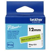 Brother BTAGG31 12mm x 4m Negro Sobre Verde