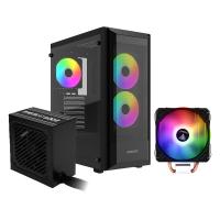 COOLPC Black Nebula ARGB Negro + Gamdias Boreas E1-410 Negro + Gamdias Helios E1-600 Pro 80 Plus 600
