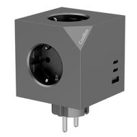 Coolbox CUBIK De Enchufes 3 Tomas Schuko Con Carga Rápida USB-C PD 20W Y USB-A Gris