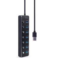 Gembird UHB-U3P7P-01 USB 3.2 Gen 1 7 Puertos Con Interruptores Negro