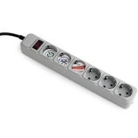 Regleta Gembird SPG6-B-6C Protectora Contra Sobretensiones 6 Tomas Schuko 1.8m Blanco