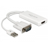 Delock VGA a HDMI Con Audio Blanco - Adaptador
