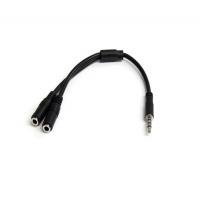 Divisor de Auriculares Mini-Jack 3.5mm 4 pines a 2 Mini Jack 3 pines (Auricular / microfono)