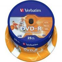 Verbatim DVD-R Wide Inkjet Printable ID Brand 4.7GB 16x Pack 25 - DVD-R