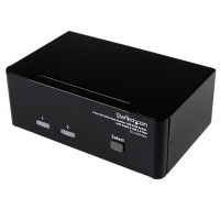 StarTech Conmutador KVM 2Puertos Doble Monitor DVI/VGA Audio 4 Puertos USB - Switch