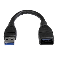 Startech Extensor USB 3.0 - USB 3.0 SuperSpeed 15cm Negro - Cable USB