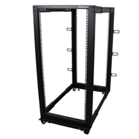 StarTech Rack de Marco Abierto con Profundidad Ajustable de 4 Columnas 25U - Rack de Marco