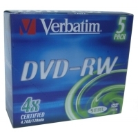 Verbatim 4x 4.7GB Pack 5 unidades - DVD-RW