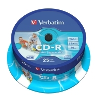Verbatim 700MB 52x Imprimible 25 Unidades - CD-R