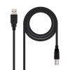 Nanocable USB 2.0 Impresora Tipo A-B 3m Negro - Cable USB