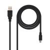 Nano Cable USB 2.0 Tipo A/M-Mini B/M Negro 1m - Cable USB