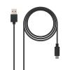 Cable Nano Cable USB 2.0 3A Tipo USB-C M-AM 1M Negro