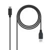 Cable Nano Cable USB 3.1 10Gbps 3A USB-C M-AM 1M Negro