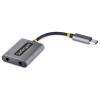 Divisor Startech.com DAC USB-C a 2 Auriculares Micrófono