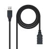 Alargador Nanocable USB 3.0 A-M a M-H 2.0m Negro