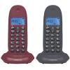 Teléfono Fijo Motorola C1002 LB Duo Gris Granate