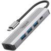 Hub iggual Tipo C 5 Puertos 3xUSB + RJ45 + Tipo C