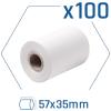 Papel Térmico iggual Pack 100 Rollos Datáfono 57x35mm