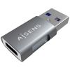Adaptador Aisens A108-0655 Mini USB 3.2 Gen2 10G 3A Tipo USB-C/H-A/M Gris
