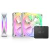 Ventilador NZXT F120 RGB Duo 120mm Triple Pack Blanco + Controlador RGB