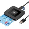 Lector de Tarjetas iggual DNI SIP Tarjetas ID USB-A / Tipo C Negro