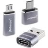 Adaptador Intenso MIX480 USB-C A USB-A USB-A A USB-C Y USB-C A MicroUSB Juego De 3 Aluminio