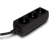 Regleta Ewent EW3959 3 Tomas Schuko Con Protección Infantil 1.5m Negro