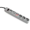 Regleta Gembird SPG6-B-6C Protectora Contra Sobretensiones 6 Tomas Schuko 1.8m Blanco