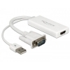 Delock VGA a HDMI Con Audio Blanco - Adaptador