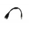 Divisor de Auriculares Mini-Jack 3.5mm 4 pines a 2 Mini Jack 3 pines (Auricular / microfono)