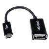 Startech Cable Adaptador 12cm Micro USB Macho a USB A Hembra OTG Para Tablets Smartphones - Negro -