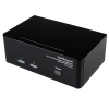 StarTech Conmutador KVM 2Puertos Doble Monitor DVI/VGA Audio 4 Puertos USB - Switch